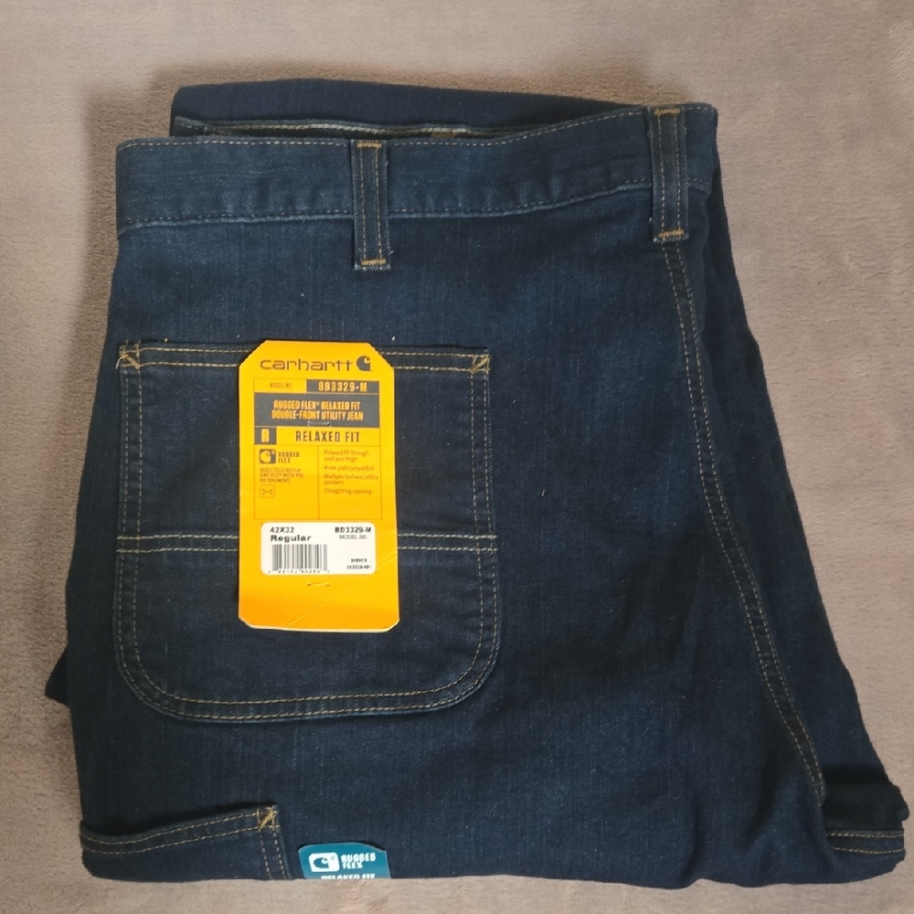Carhartt Men's Relaxed Fit Dark Blue Jeans